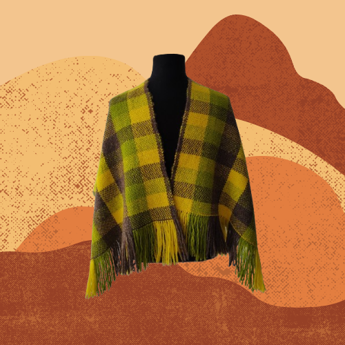 Bufandón Verde y Amarillo de Oveja