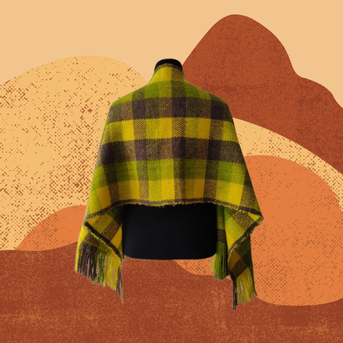 Bufandón Verde y Amarillo de Oveja