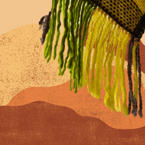 Bufandón Verde y Amarillo de Oveja